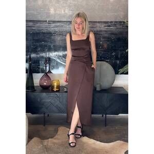 NEW REMAIN midi wrap skirt in chicory coffee